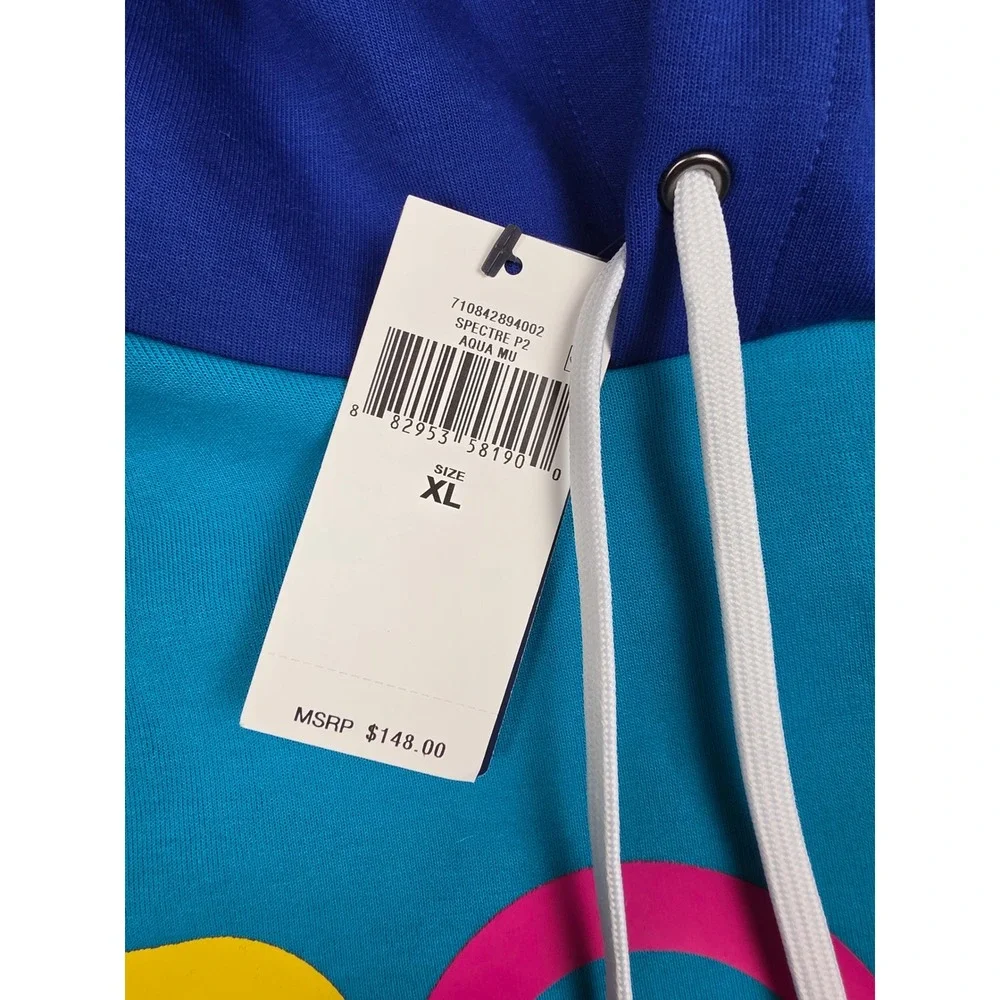 Polo Ralph Lauren Hoodie Men XL Aqua Blue Double Knit Logo Pullover Sweatshirt